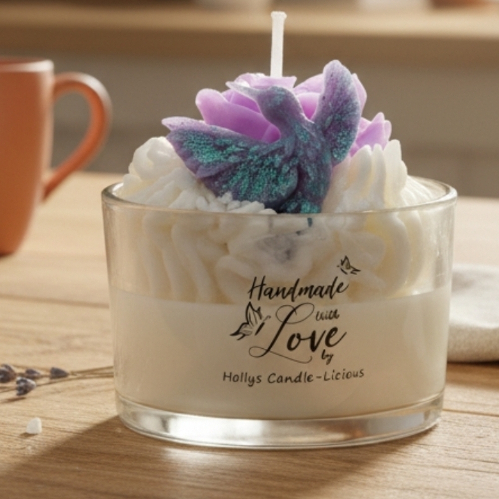 Humming Bird & Rose Handmade Soy Wax Candle Pick your Scent!